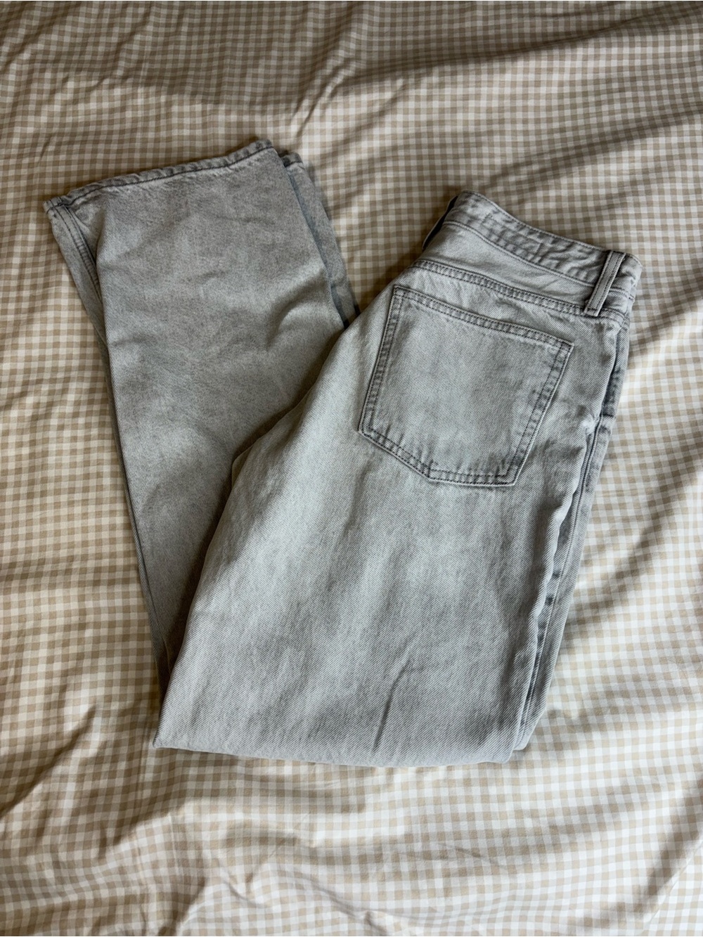 Zara Straight Leg Jeans Grey Denim